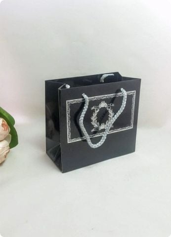 10 Lu (18x16 Cm) Körüklü,Baskılı, İpli, vefat mevlid Karton Çanta, Poşet
