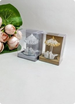 Cam Kuşlu / Şemsiye  (Gümüş Asetat Kutulu)