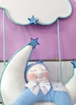 Pembe Yanaklı Uyuyan Bebek Odası Kapı Süsü