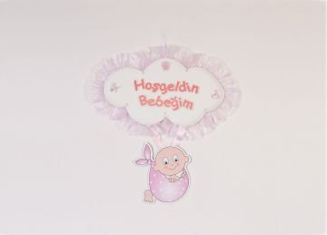 Bebek odası kapı süsü ; Bulut,Kundakta Bebek
