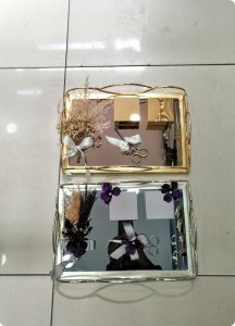 Süslü Dalgalı Metal Söz,Nişan,Yüzük Tepsisi