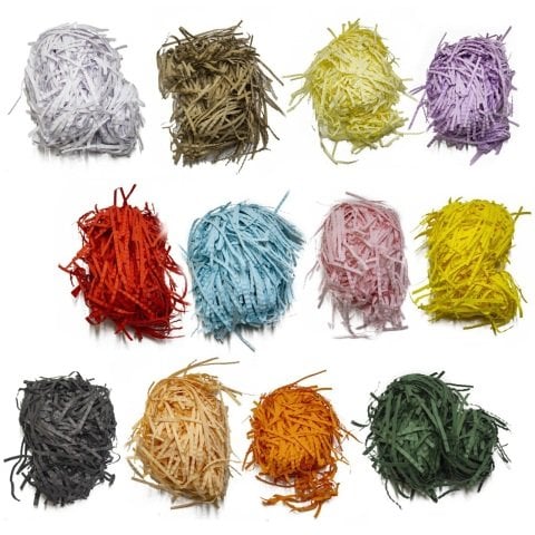 50 Gr. Renkli Pelur Kırpık Kağıt Rafya Asetat Kutu Taban Süsü