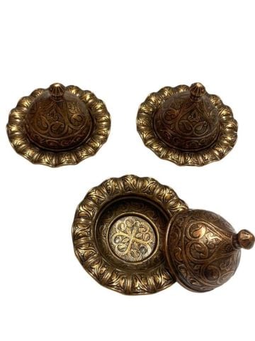 Mini Kubbe Metal Lokumluk Bakır Eskitme
