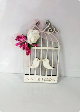 Magnet İsim Yazılı Ahşap Kafes Süslü Obje