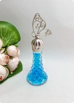 12 Adet Metalize Kelebek Tepelikli Kristalize Şişe