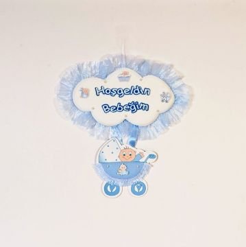 Bebek odası kapı süsü ;Küçük Bulut,Pusette Bebek