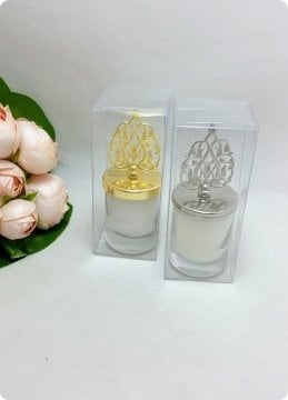 Asetat Kutusunda Küçük Bardak Mumluk Paketli