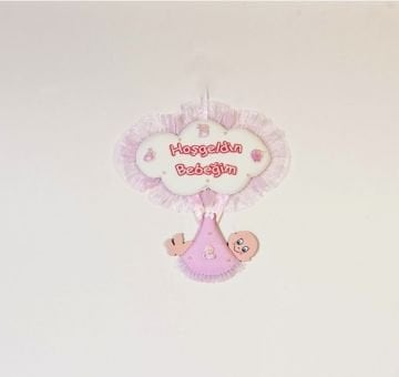 Bebek odası kapı süsü ;Küçük Bulut,Kundaklı Bebek