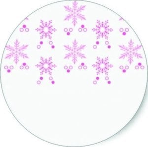 Kar Taneli Bebek Yuvarlak etiket 1 Sayfa (54Adet)