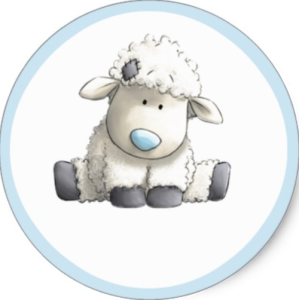 Kuzu Bebek Yuvarlak etiket 1 Sayfa (54Adet)
