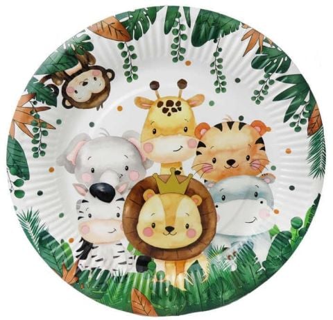 8 Lİ TABAK KARTON SAFARİ PASTEL RENK 23 CM