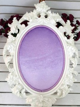 Bebek Odası ; Barok Oymalı Polyester,Kumaş ( Eflatun Kadife ) Kaplı Kapı Süsü Fon
