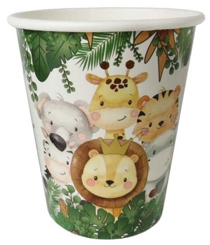8 Lİ BARDAK KARTON SAFARİ PASTEL RENK 8OZ