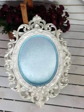 Bebek Odası ; Barok Osmanlı Polyester,Kumaş ( Mavi Kadife ) Kaplı Kapı Süsü Fon