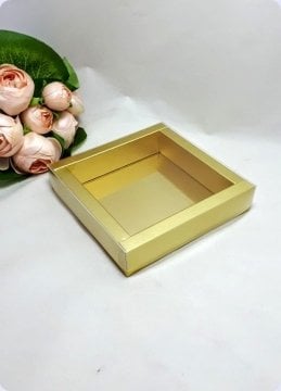 12,5x12,5 Cm Altı Karton, Üstü Asetat/Şeffaf Kapaklı Kare Kutu 30 Lu