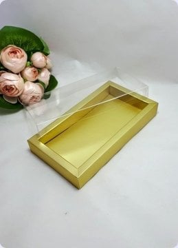 9x18,5 cm Altı Karton, Üstü Asetat/Şeffaf Kapaklı Diktörtgen Kutu 30 Lu