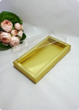9x18,5 cm Altı Karton, Üstü Asetat/Şeffaf Kapaklı Diktörtgen Kutu 30 Lu