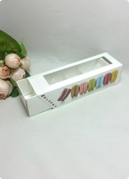 20 Li Baskılı Makaron-Kurabiye Karton Kutusu  (katlanmamış - de monte)
