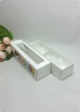 20 Li Baskılı Makaron-Kurabiye Karton Kutusu  (katlanmamış - de monte)
