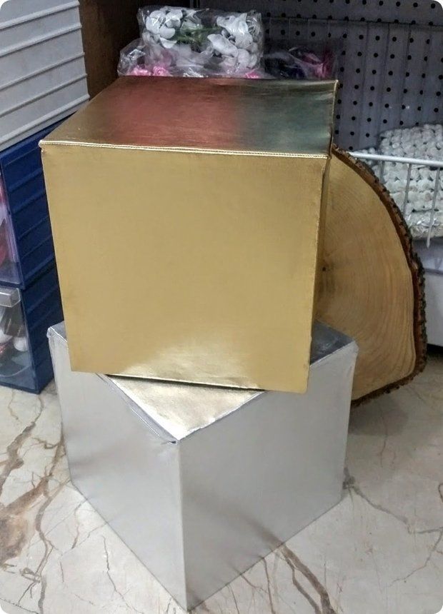 20x20x20 Cm Likralı Kumaş Küp Kutu Yükselti