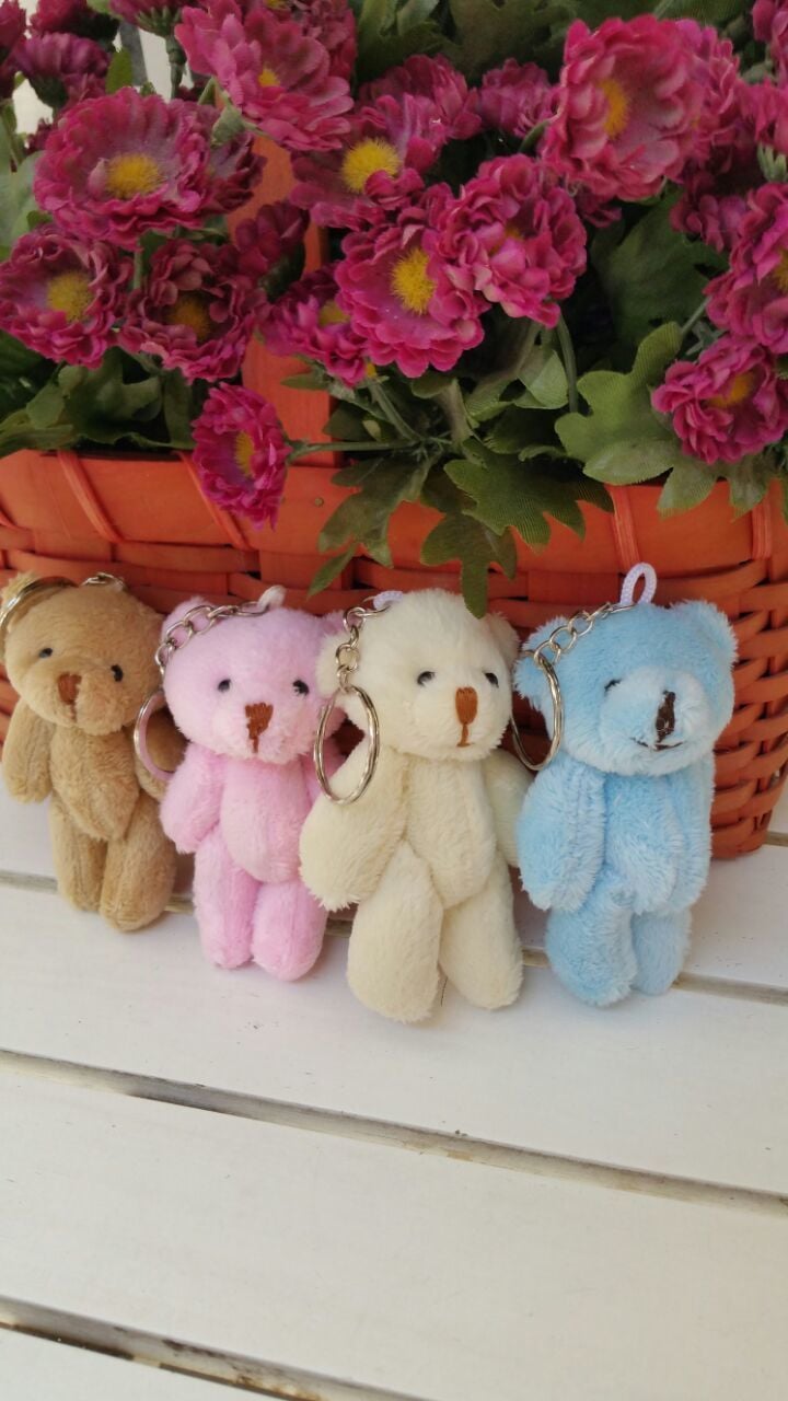 12 li 6 cm Renkli Pelüş Ayıcık Anahtarlık Paketinde ;