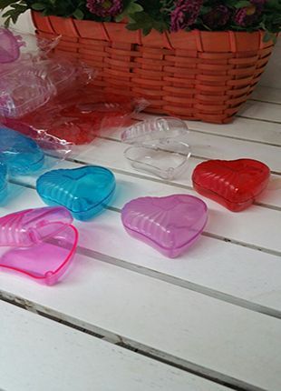 Renkli Mika Kalp Kutu Menteşeli Kapak