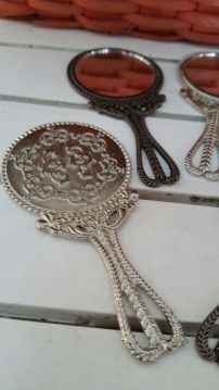 20 Li Kına,Söz,Nisan,Nikah Hediyelik Metal Kalp Saplı El Aynası