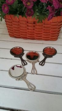 20 Li Kına,Söz,Nisan,Nikah Hediyelik Metal Kalp Saplı El Aynası