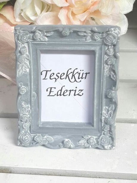 1 Pkt. Eskitme Füme  ( gri ) & Kahve İthal Vesikalık 7.5 * 9,5 Cm Çerçeve