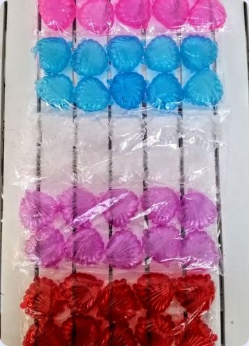 İstiridye pvc şeker kutusu Pembe - 10 Adet / Paket