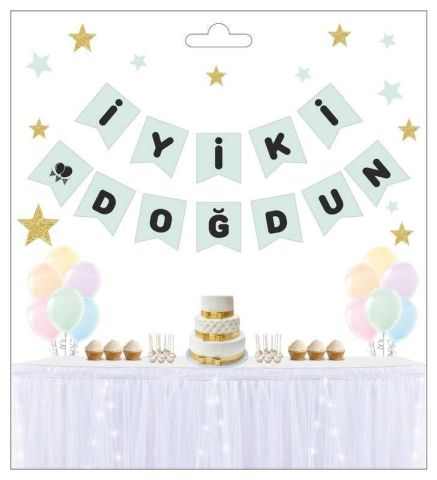 FLAMA İYİKİ DOĞDUN MAKARON SU YEŞİLİ