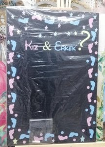 Cinsiyet Tahmin Yazı Tahtası & Tebeşir(48*70cm)