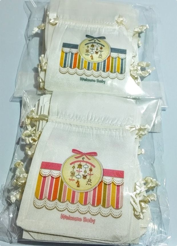 20 Adet Welcome Baby Yazılı Bebek Figür Baskılı Kese