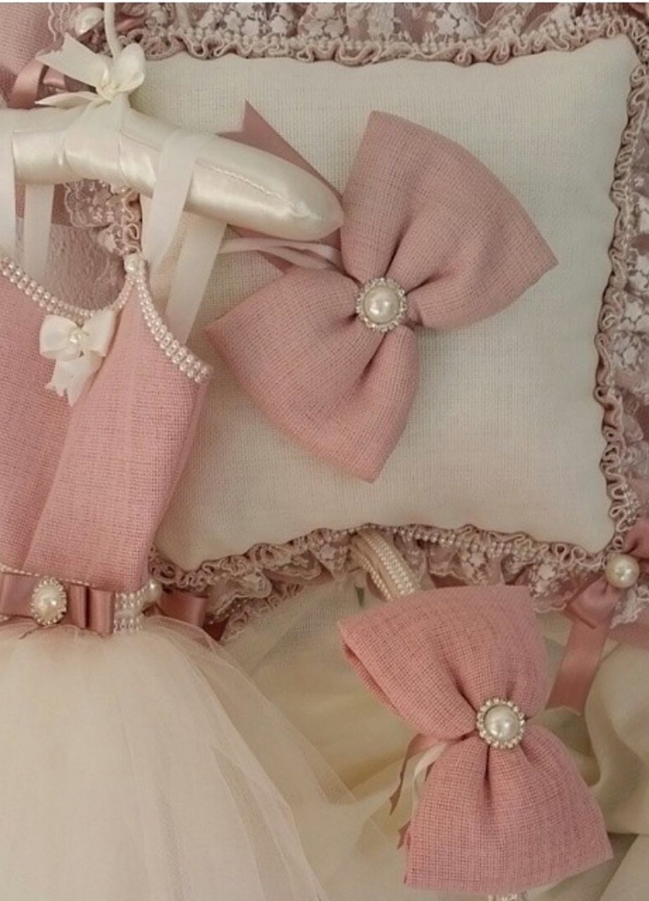 Somon kız bebek 3 lü set (Takı Yastığı,Sepet,Kapı Süsü)