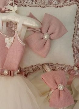 Somon kız bebek 3 lü set (Takı Yastığı,Sepet,Kapı Süsü)