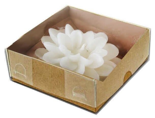 LOTUS , NİLÜFER MUM KRAFT NATUREL KUTULU BEYAZ