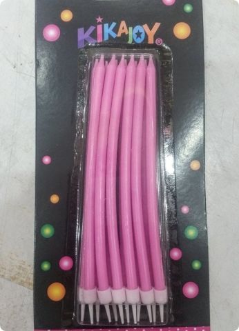 12 li Renkli Uzun Mum