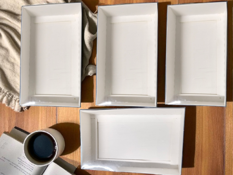 10 Lu 15×9×3 cm Beyaz asetat kapaklı kutu