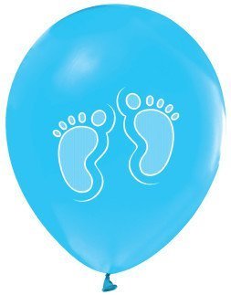 100 LÜ AYAK İZİ BASKILI BALON METALİK MAVİ