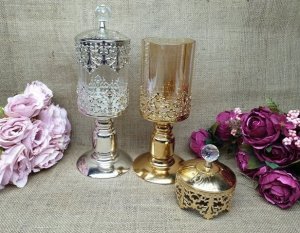 35 cm Kristal tepeli şekerlik
