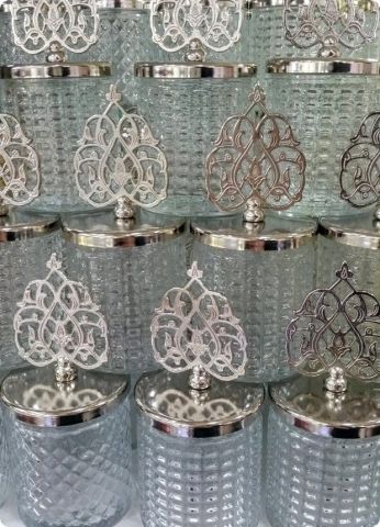 12 li Güneş Tepelikli İçi Boş Kristalize Bardak/Şekerlik