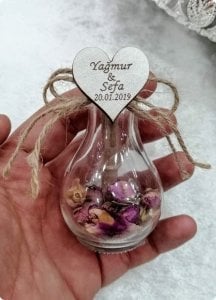 Süslü Mantar Tıpalı Armut Şişe (Söz,Nişan,Nikah şekeri)