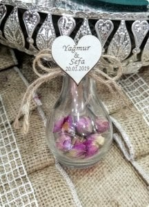 Süslü Mantar Tıpalı Armut Şişe (Söz,Nişan,Nikah şekeri)