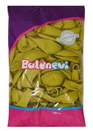 BALON DÜZ 12 İNC ZEYTİN YEŞİLİ PK:100 KL:50