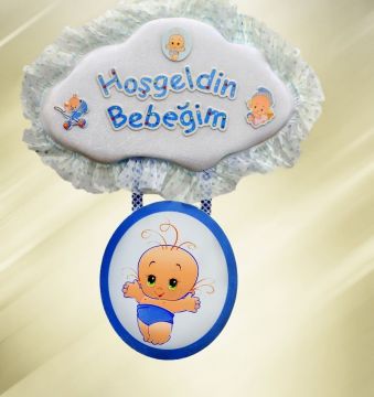 Bebek odası kapı süsü ; Bulut,Bebek