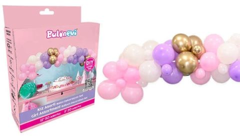BALON DEKORANSYONU 3 LÜ SET PEMBE SET:70 KL:6