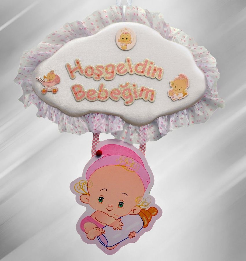 Bebek odası kapı süsü ; Bulut,Bebek