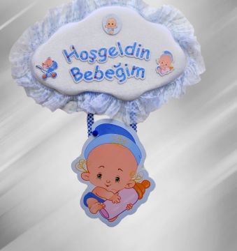 Bebek odası kapı süsü ; Bulut,Bebek