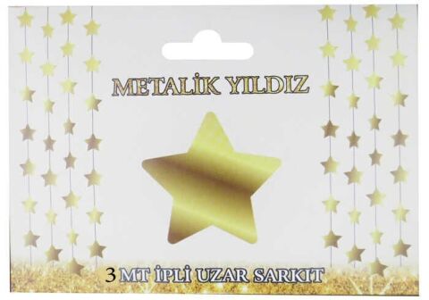 SÜS SARKIT YILDIZ METALİZE PARLAK 24 LÜ SET ALTIN