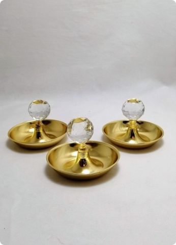 12 li Kristal Tepeli Yuvarlak Metal Şekerlik
